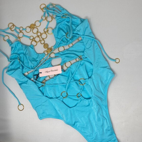 Agent Provocateur Davine Turquoise Swimsuit AP3 Medium NWT $630 - Picture 7 of 10